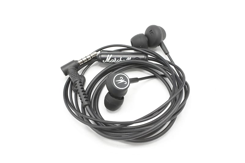 Marshall Mode in-Ear Headphones Wired Earphones Built-in Microphone- Black  | Reverb