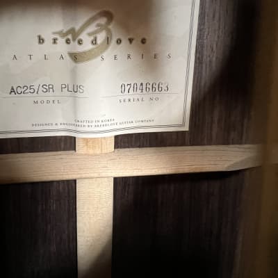 Breedlove Atlas AC25/SR Plus  Acoustic Electric Guitar 2007  Natural Gloss w/Fishman Classic IV + hard case image 10