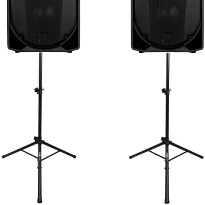 2 JBL PRX 715 Bundle with 2 Speaker Stands & 30ft Cables