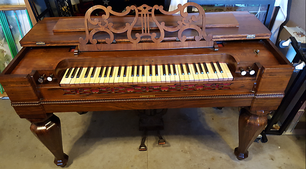 Prince & Co. Melodeon Pump Organ 1846 Dark Rosewood image 1