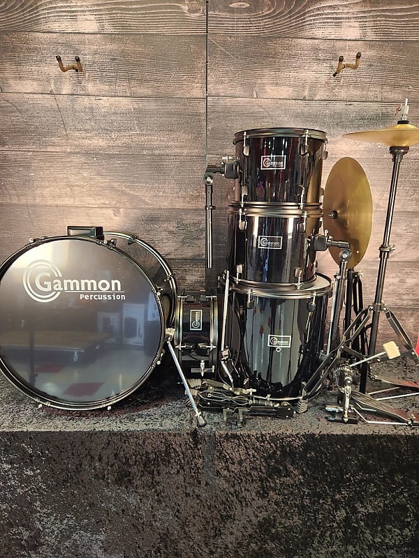Gammon Percussion 5 PC. Kit Drum Set With Hardware & Reverb