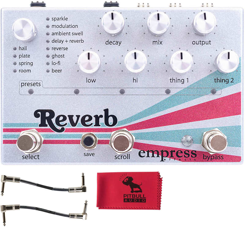 Empress Reverb Guitar Effect Pedal w/ Patch Cables & Pitbull Audio