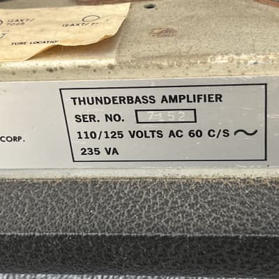 Vintage 1968 Thunderbass By Guild 45 Watt All Tube Amplifier Head~Black Tolex image 12