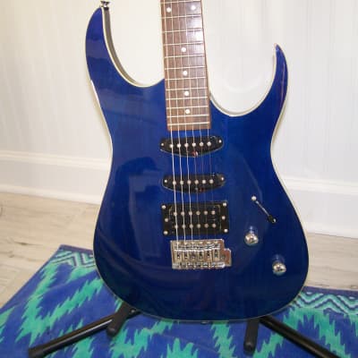 S101 Eagle,  Double Cutaway HSS Electric Guitar, Transparent Blue finish, single binding. image 2