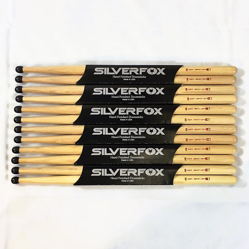 6 Pair of SilverFox 1001D Marching Snare Drum Sticks with Del Reverb