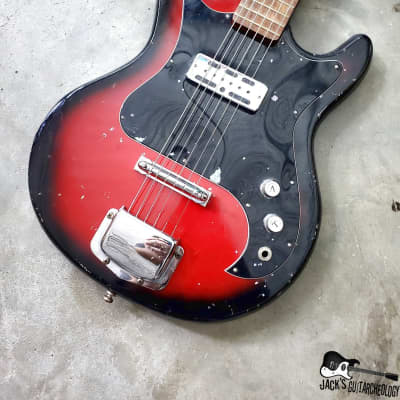 Crestline / Teisco / Matsumoku MIJ Blackfoil Electric Guitar (1960s, Redburst) image 10