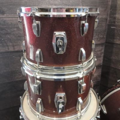 Ludwig Vintage 70's 4 pc Burgundy Sparkle Drum Shell Pack(4 Piece) (Hollywood, CA) (TOP PICK) image 6