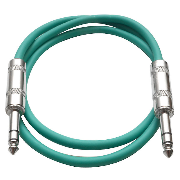 Seismic Audio SATRX-2GREEN 1/4" TRS Patch Cable - 2' image 1