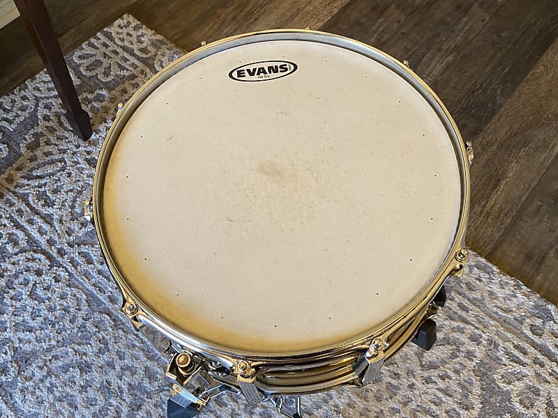 Tama 1990s 6.5x14 Brass Shell Snare Drum, 10-lug, Model PM