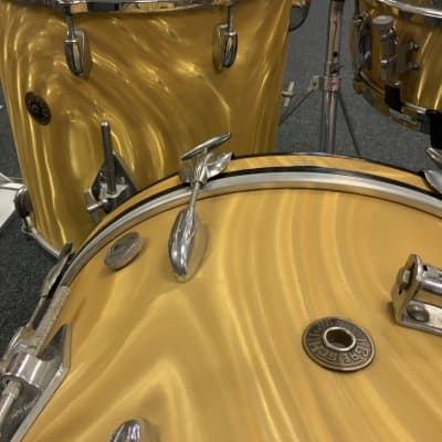 Gretsch 12/14/20/5.5 Progressive Jazz 60s drum set gold satin flame. MINT! image 3