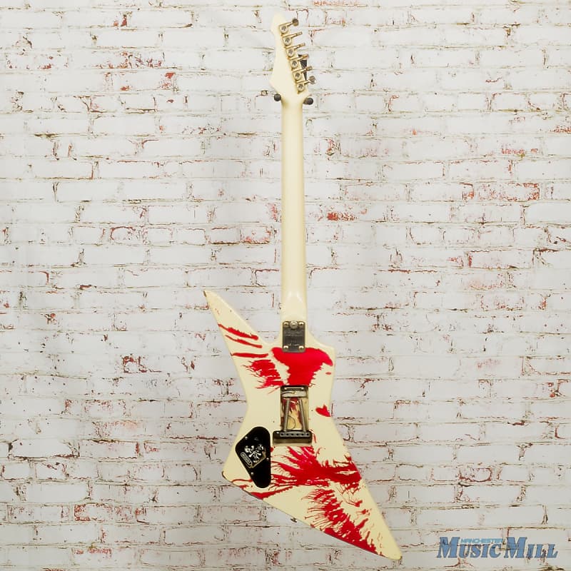 1980s Aria Pro II ZZ Custom Electric Guitar White with Red