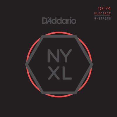 D'Addario NYXL1074 filet nickel, aiguës Light / graves Heavy, 10-74 - Jeu guitare électrique 8 cordes image 1