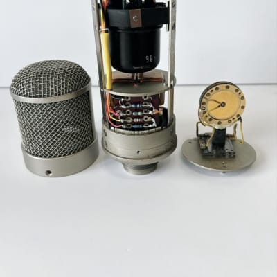 Vintage Telefunken U47 short body mic system including original K47 capsule, VF14 tube. Comes with Neumann swivel mount cable, grosser NG psu and u47 replica mic box. Wav files available image 4