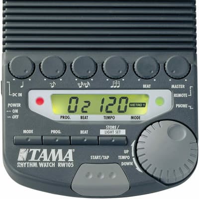 Tama RW105 Rhythm Watch Programmable Metronome, Drumcomputer, hochwertig, präzise, mit Ledertasche for sale