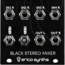 Erica Synths Black Stereo Mixer V3 Four Stereo Input Eurorack Mixer Module