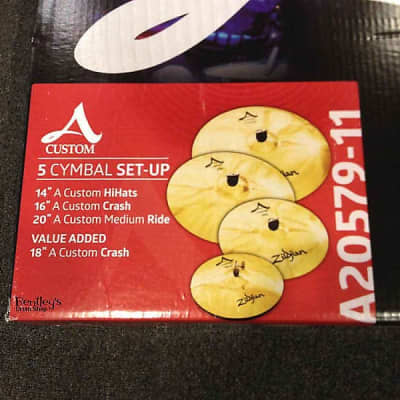 Zildjian A20579-11 14/16/20 A Custom Cymbal Pack Set w/ FREE 18" Crash image 1