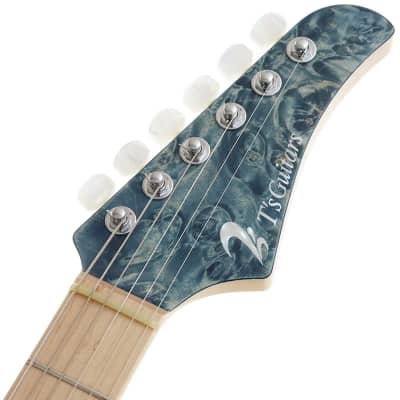 T's Guitars DST-Pro24 Burl Maple Top (Trans Blue Denim) image 7