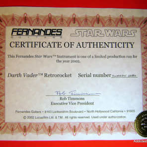 Fernandes Star Wars Stratocaster 2001 Darth Vader #80 / 250 image 14