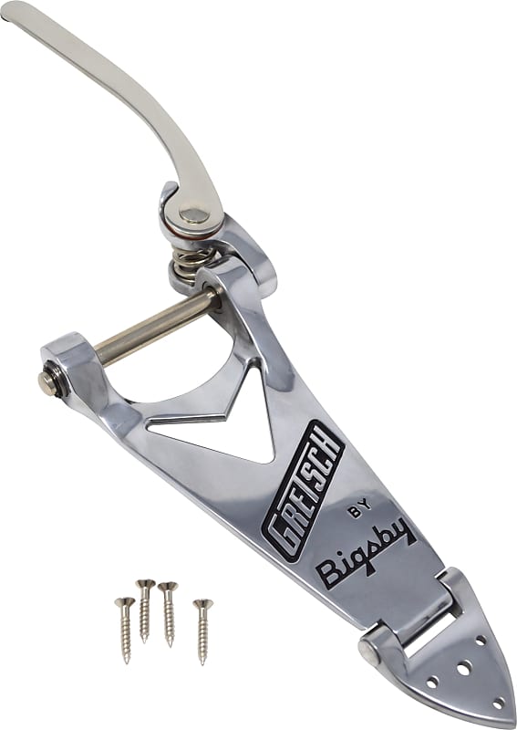 Gretsch B6C Tailpiece, Bigsby, Chrome with handle for Hollow Body Arch Top Guitars image 1