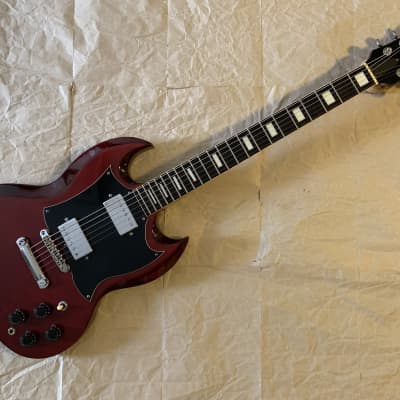 Ampeg  SG type e. guitar  STUD GE series Set Neck  70s Maxon Humbuckers! - Wine Red MIJ Very Good Condition for sale