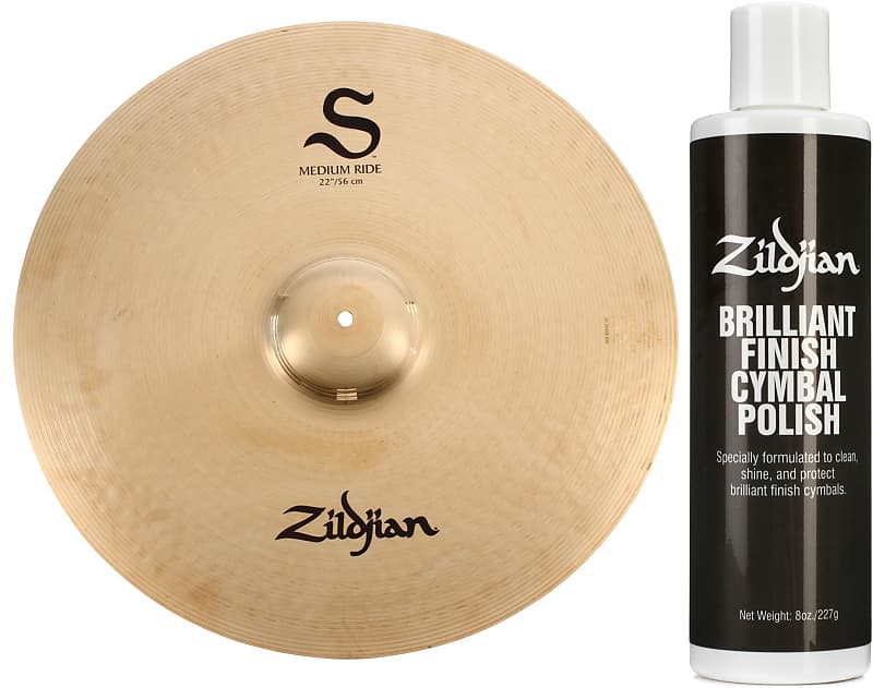 Zildjian 22 inch S Series Medium Ride Cymbal  Bundle with Zildjian Brilliant Cymbal Cleaning Polish image 1