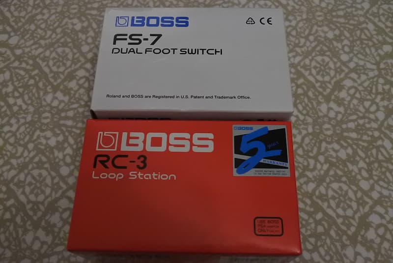 Boss RC-3 Loop Station Red with FS-7 Footswitch & TRS Cable