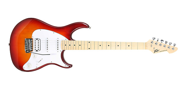 Peavey Raptor Plus HSS Electric Guitar w/ Tremolo Cherryburst w/ Maple Fretboard image 1