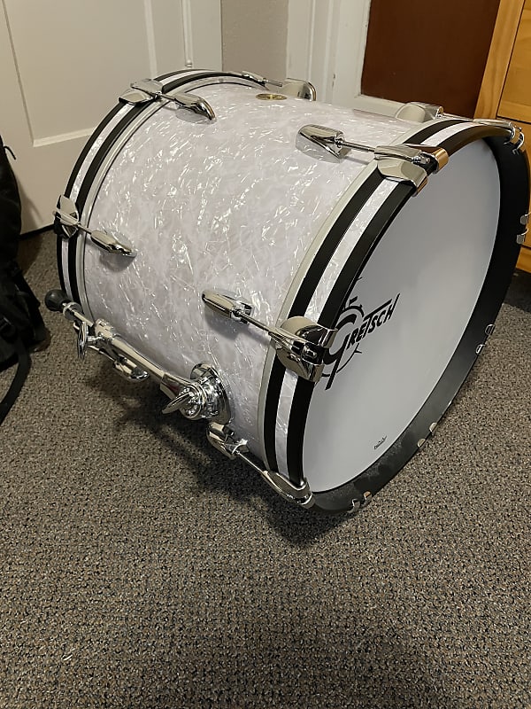 Gretsch USA Custom Bass Drum 18x14 2021 White Marine Pearl Reverb
