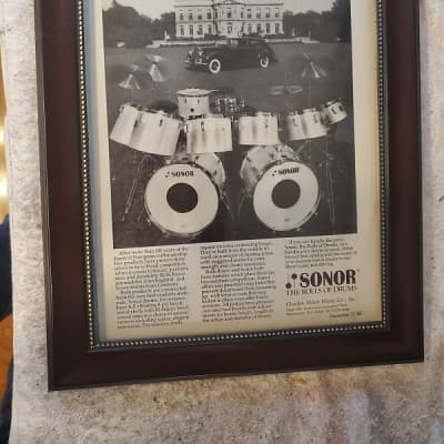 1979 Sonar  Drums Promotional Ad Framed The Rolls Royce Of Drums Original for sale