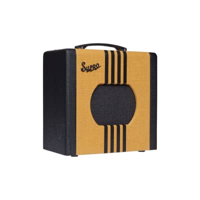 Supro Delta King 8 Combo 1 Watt Guitar Amplifier, Tweed w/ Black Stripes image 8