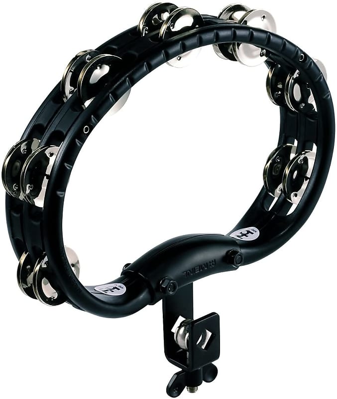 Meinl TMT2BK Mountable 2 Row Steel Jingle Tambourine Reverb