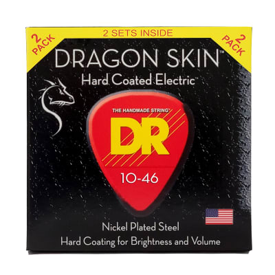 DR Strings Dragon Skin Clear Coated Electric Guitar Strings: Medium 10-46 (2-Pack) image 6