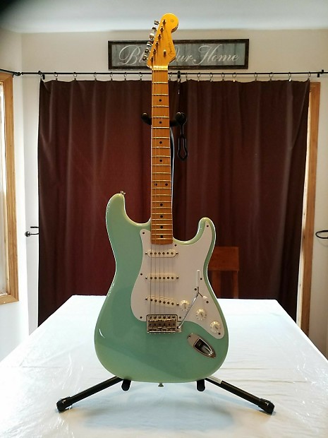 当店の記念日 1990 Rare - Green Surf Stratocaster MIJ Reissue '57 Fender ギター