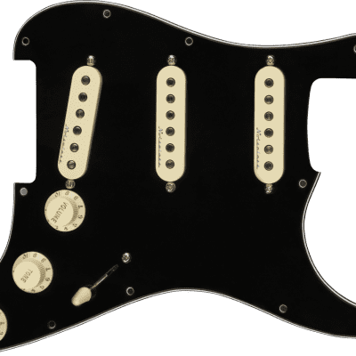 Genuine Fender USA Pre-Wired  Loaded Strat Pickguard Hot Noiseless SSS Black image 2