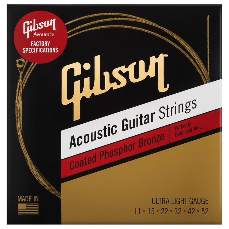 Gibson SAG-CPB11 Coated Phosphor Bronze Acoustic Ultra Light 11-52 image 1