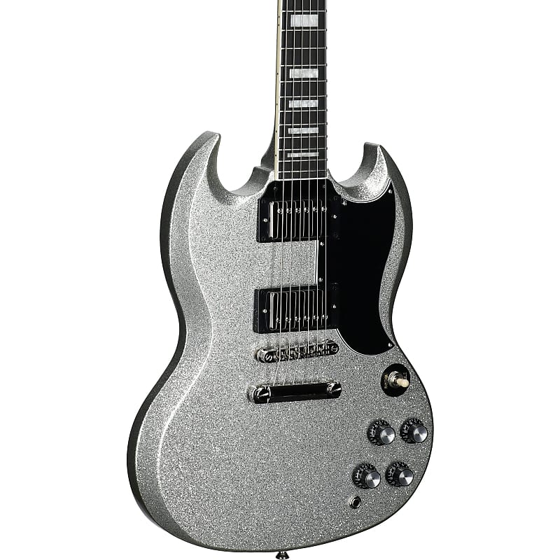 Epiphone SGスタイル エレキギター グレー Epiphone Exclusive SG Custom Electric Guitar, Silver Sparkle