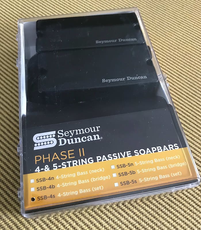 Seymour Duncan SSB-4 Phase II Passive Soap Bar Bass Pickup Set - 4 string 2020 BLK image 1