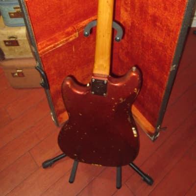 1969 Fender Mustang Competition Red w/ Matching Headstock & Original Hardshell Case image 4