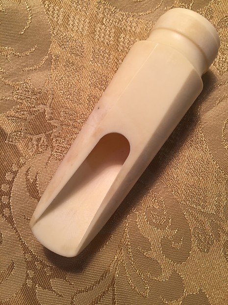 Vintage Selmer Goldentone White Color Alto Sax Mouthpiece c.1950 s Dark Tone