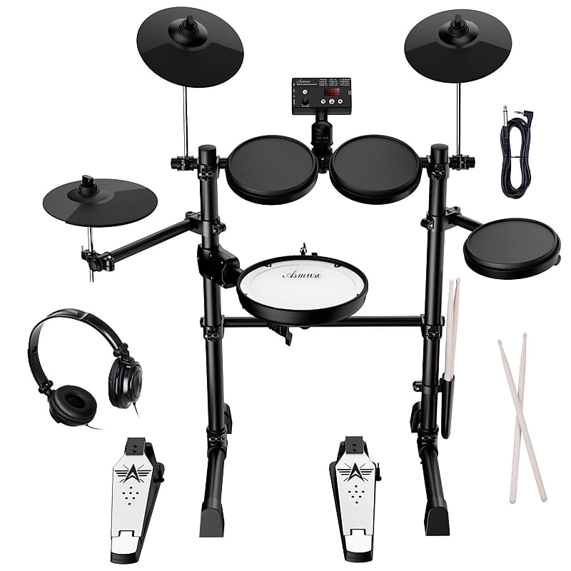 Aerodrums Portable Electronic Drum Set - Air Drum Sticks & Pedals -  Practice Drum Accessory more Quiet than Pads - Full Midi Electric Drum Kit  that