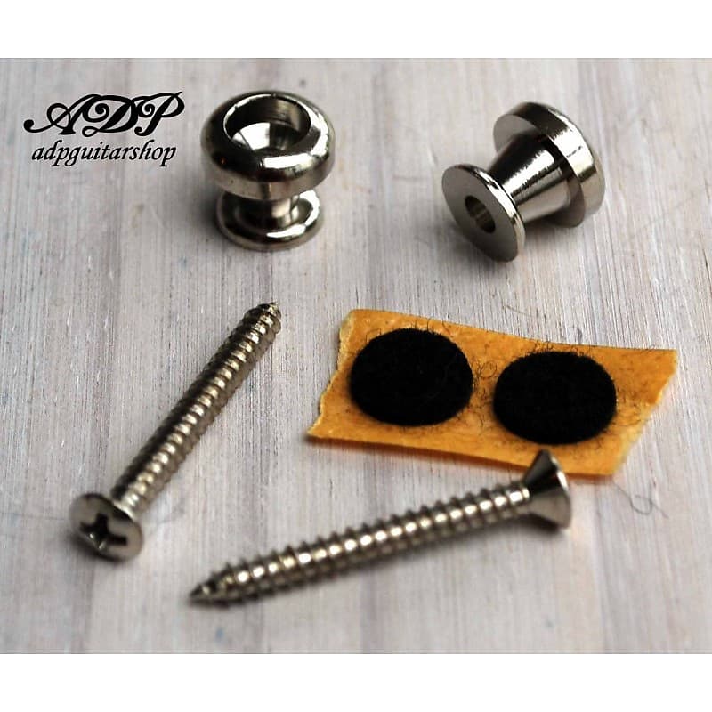 Nickel Goldo 2 Straps Buttons style Schaller Lock Reverb