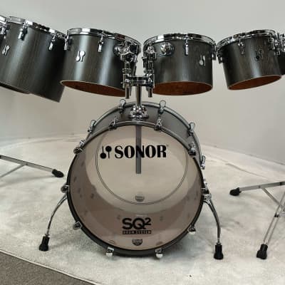 Sonor SQ2 22/8/10/12/13/14/16" Medium Maple Concert Tom Drum Set - Vintage Onyx Semi-Gloss w/ Silky Oak Interiors image 5