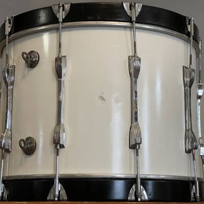 1980's Ludwig 20" White Cortex 14x20 Classic Maple Marching Bass Drum 6-Ply image 7