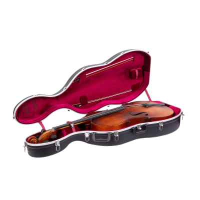 Crossrock ABS Molded Cello Hard Case with Wheels in Black- For Both 4/4 Size and 3/4 Size image 3