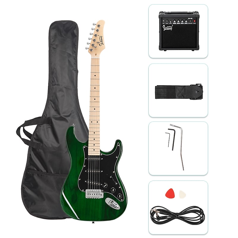 Glarry GST Electric Guitar w/20W Amplifier Green image 1