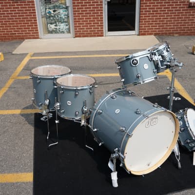 DW Design Series 6pc Shell Pack || Steel Gray Lacquer || Maple Shell/10''/ 12"/14"sn. /16''/18''/22" image 5