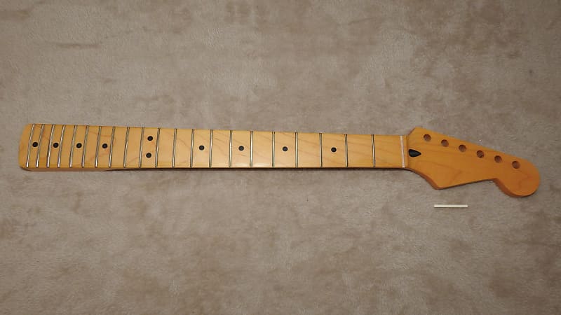 WD Music SMV21 Licensed Fender  Maple Stratocaster Neck 21 Medium  Frets Free Bone Nut NOS #2 image 1