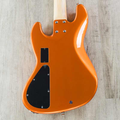 Mike Lull Custom Guitars M5V 5-String Bass Birdseye Maple Fingerboard Orange image 7