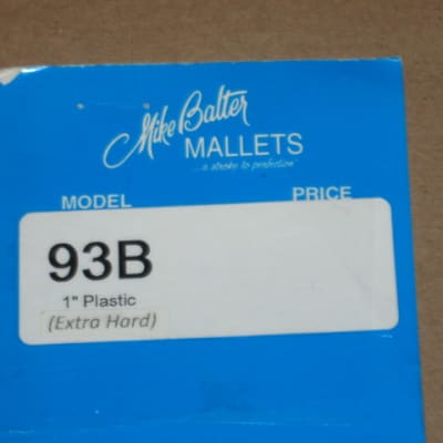 one pair new old stock near A+ Mike Balter MB93B (93B) Extra Hard Keyboard Mallets, 1 plastic (phenolic) round white HEADS and natural birch HANDLES - mid to late 1990s (+ packaging) Unwound Series image 22