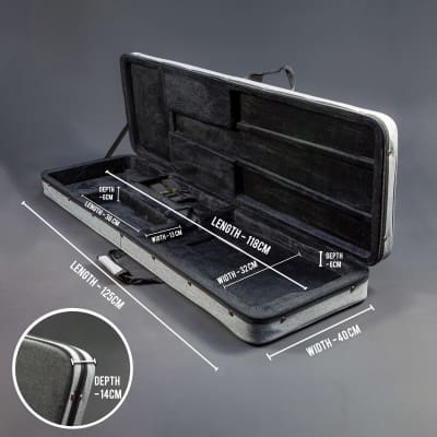 Lindo Electric Bass Guitar Eco Hard Case | Plush Lined with Storage Pockets | Sustainable and Eco-Friendly | Designed in The UK | Grey Fabric Finish (Guitar NOT Included) image 3